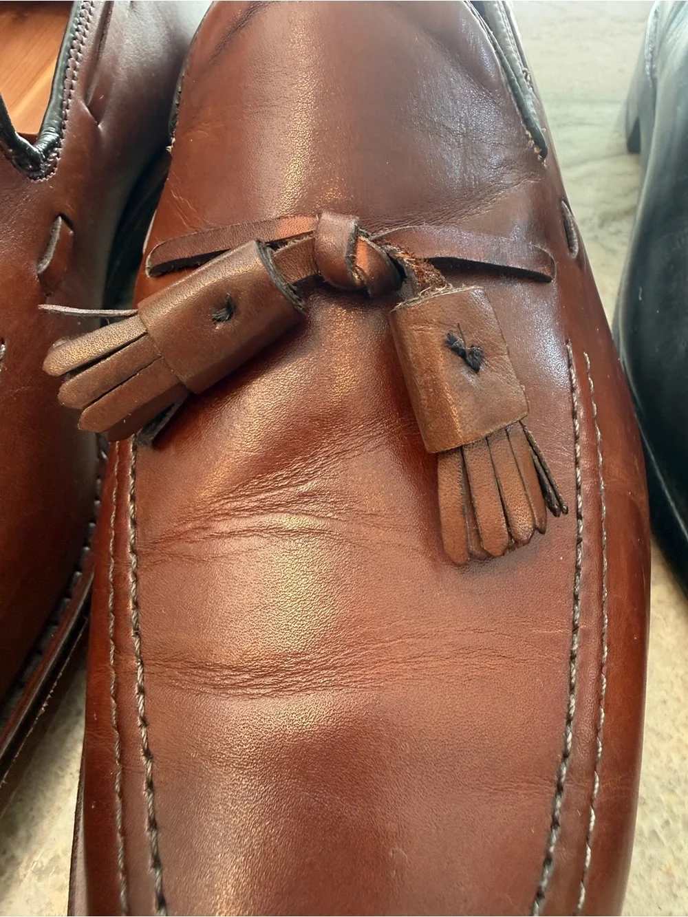 Allen Edmonds Grayson Leather Tassel Loafers Men's 10.5 D Brown Dress Shoes 8272